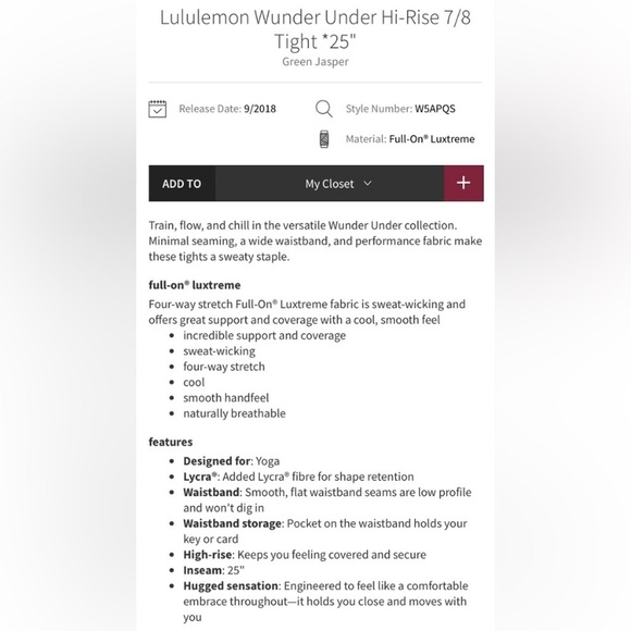 Lululemon Wunder Under 6; 28” - Picture 13 of 13